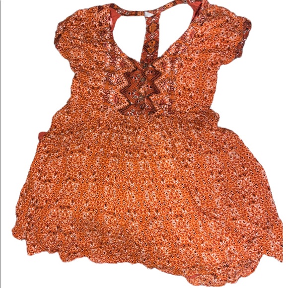 Free People Sundown Babydoll Dress Orange - Picture 2 of 6